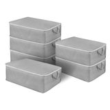 Formeya 6 Adet Büyük Boy Gri Yatak Baza Altı Çok Amaçlı Hurç 64 x 45 x 22 Cm