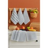 Formeya 6 adet Mutfak Havlusu Takımı - Mutfak Havlusu El Havlusu Seti 30x50 cm - 30 x 50 cm - Açık Gri