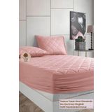Formeya Alez Pudra %100 Pamuk Kapitone Yatak Koruyucu Alez Fitted Çarşaf (16 Ebat)