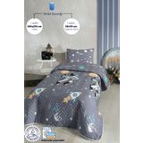 Formeya Astronot Desenli Çocuk-genç Odası Tek Kişilik Pike-yatak Örtüsü Takımı 160 X 230 Cm (ÇARŞAFSIZ)
