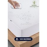 Formeya Bambu Kumaş Premium Sıvı Geçirmez Fitted Alez | Doğal Bambu Lüks Yatak Koruyucu Sessiz Alez Beyaz