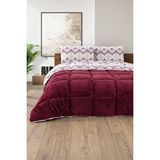 Formeya Battal Boy Lüx Wellsoft Yorgan Çift Taraflı Yastık Kılıflı 215x235 Cm Yorgan + Yastık Kılıfı Set Bordo