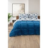 Formeya Battal Boy Lüx Wellsoft Yorgan Çift Taraflı Yastık Kılıflı 215x235 Cm Yorgan + Yastık Kılıfı Set Mavi