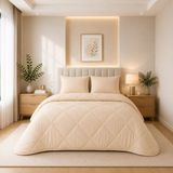 Formeya Bej Soft Slikon Yorgan Tek Kişilik 155*215 - Bej Rengi - 155 x 215 cm