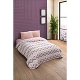 Formeya Çift Kişilik Desenli Kapitone Çift Taraflı Renkli Pike Yatak Örtüsü Takımı 200x230 Cm (çarşafsız) Pembe