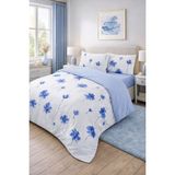 Formeya Florina Tek Kişilik Desenli Lastikli Çarşaflı Nevresim Takımı - Mavi - 160 x 220 cm