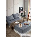 Formeya Gri %100 Pamuk Kapitone Fitted Su Sıvı Geçirmez Yatak Koruyucu Tek-Çift Kişilik-Battal Yatak Alezi - 180 x 200 cm