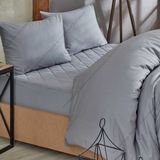 Formeya Gri Kapitone Yatak Koruyucu Alez Nevresim Set %100 Pamuk 8 Ebat - 100 x 200 cm
