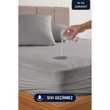 Formeya Gri Mikro Fitted Full Kenar Su Sıvı Geçirmez Yatak Koruyucu Alez Bebek-Tek-Çift Kişilik Battal Alez - 120 x 200 cm