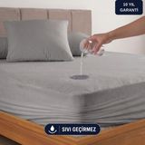 Formeya Gri Mikro Fitted Full Kenar Su Sıvı Geçirmez Yatak Koruyucu Alez Bebek-Tek-Çift Kişilik Battal Alez - 90 x 200 cm