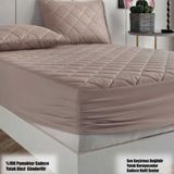 Formeya Kahverengi %100 Pamuk Kapitone Fitted Yatak Koruyucu Bebek-Tek-Çift Kişilik-Battal Yatak Alezi - 200 x 200 cm