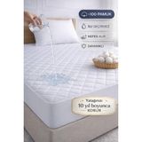 Formeya Kapitone Fitted Full Kenar Su Sıvı Geçirmez %100 Pamuk Yatak Koruyucu Alez Tek Çift Battal (16 Ebat) - Beyaz - 200 x 220 cm