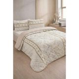 Formeya Kapitoneli Tek Kişilik Desenli Pike - Yatak Örtüsü Takımı 160X230 cm - 1 Adet Yastık - Çok Renkli - 1 x 32 x 27 cm