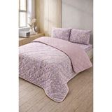 Formeya Kapitoneli Tek Kişilik Desenli Pike - Yatak Örtüsü Takımı 160x230 Cm - 1 Adet Yastık Kılıflı Mor
