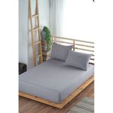 Formeya Lastikli Çarşaf Takımı%100 Pamuk (yastık Kılıflı) (Gri, 90 x 190)