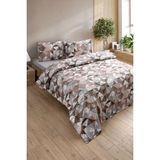 Formeya Lovely Desenli Tek Kişilik Nevresim Takımı - Lastikli Çarşaflı Tek Kişilik Nevresim Seti - Kahverengi - 160 x 220 cm