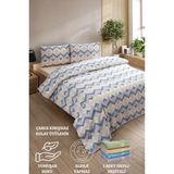 Formeya Lovely Desenli Tek Kişilik Nevresim Takımı - Lastikli Çarşaflı Tek Kişilik Nevresim Seti - Mavi - 160 x 220 cm