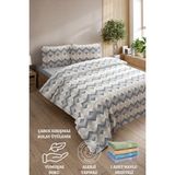 Formeya Lovely Desenli Tek Kişilik Nevresim Takımı - Lastikli Çarşaflı Tek Kişilik Nevresim Seti - Siyah - 160 x 220 cm
