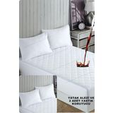 Formeya Mikrofiber Kapitone Fitted Su Sıvı Geçirmez Yatak Koruyucu Alez-2 Adet Yastık Koruyucu Set (120x200)