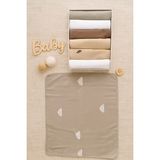 Formeya Özel Seri 7'li %100 Pamuklu Bebek Ağız Silme Mendili Bebek Mendili - Bej - 25 x 25 cm