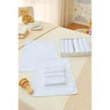 Formeya Özel Seri 7'li %100 Pamuklu Bebek Ağız Silme Mendili Bebek Mendili - Beyaz - 25 x 25 cm