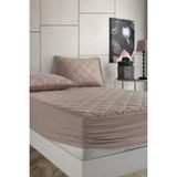 Formeya Pamukkale Alez Kahverengi Pamuk Kapitone Yatak Koruyucu Alez Fitted Çarşaf - 200 x 220 cm