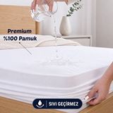 Formeya Pamukkale Alez Pamuk Fitted Su Sıvı Geçirmez Yatak Koruyucu Alez 140x200 Beyaz