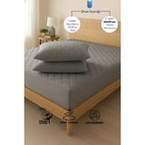 Formeya Pamukkale Alez Set Gri Kapitone Sıvı Geçirmez Yatak Koruyucu-2 Adet Yastık Koruyucu (11 Ebat) - 200 x 200 cm
