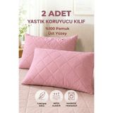 Formeya Premium 2 Adet %100 Pamuk Kapitone Yastık Koruyucu Kılıfı-Fermuarlı Yastık Alezi Kılıf Seti 50x70 cm