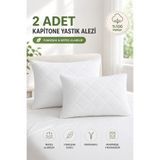 Formeya Premium 2'li %100 Pamuk Kapitoneli Yastık Koruyucu Yastık Alezi 50x70 cm