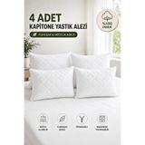 Formeya Premium 4 Adet %100 Pamuk Kapitone Yastık Koruyucu Kılıfı-Fermuarlı Yastık Alezi Kılıf Seti 50x70 cm