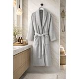 Formeya Premium Pamuklu Unisex Bornoz - Yumuşak Dokulu Hızlı Kuruyan Canlı Renkli Bornoz Gri