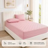 Formeya Pudra %100 Pamuk Kapitone Fitted Yatak Koruyucu Bebek-Tek-Çift Kişilik-Battal Yatak Alezi - 100 x 200 cm - Pembe