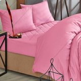 Formeya Pudra Sıvı Geçirmez %100 Pamuk Kapitone Alez Ve Nevresim Set - Pembe - 200 x 200 cm