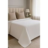 Formeya Renkli Gofret Desen Çift Kişilik Pike Yatak Örtüsü Otel Pike 200x230 Cm Beyaz
