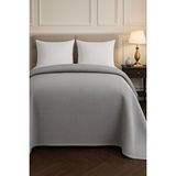 Formeya Renkli Gofret Desen Çift Kişilik Pike Yatak Örtüsü Otel Pike 200x230 Cm Gri