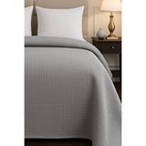 Formeya Renkli Gofret Desen Tek Kişilik Pike Yatak Örtüsü Otel Pike 160X230 cm - Gri