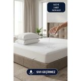 Formeya Set Beyaz Mikro Fitted Sıvı Geçirmez Alez ve 2 Adet Yastık Alezi (11 Ebat) - 120 x 200 cm