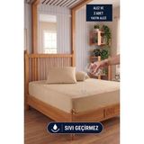 Formeya Set Kahverengi Mikro Fitted Sıvı Geçirmez Alez ve 2 Adet Yastık Alezi (11 Ebat) - 120 x 200 cm