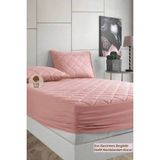 Formeya Set Pamukkale Pudra Alez Kapitone Yatak Koruyucu-2 Adet Yastık Koruyucu Alez(11 Ebat) - 100 x 200 cm - Pembe