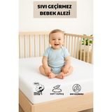 Formeya Sıvı Geçirmez Bebek Alezi %100 Pamuk Kumaş Çocuk Alezi, Park Yatak ve Beşik Yatağa Uygun Alez - 80 x 180 cm - Beyaz