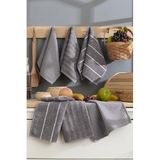 Formeya Sophia 6'lı 30x50 Cm Mutfak Havlusu Seti (Antrasit)