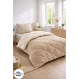 Formeya Tek Kişilik Lüx Bej Wellsoft Yorgan Çift Taraflı 155x215 cm - Kahverengi - 155 x 215 cm