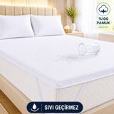 Formeya%100 Pamuk Su Sıvı Geçirmez Köşe Lastikli Alez Tek Çift Bebek Park Yatak Koruyucu Alez (150 x 200)