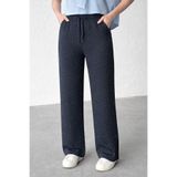 FORMO Kadın Taşlı Kumaş Beli Bağcıklı Yüksek Bel Pantolon