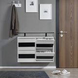 Formood Dörtlü Tablalı Metal Ayakkabılık Beyaz Mdf Antrasit