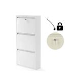 formood Kilitli 3'lü Metal Ayakkabılık - Beyaz - Ral 9016