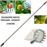 Formosa Teleskopik Meyve Toplama Aparatı Sepeti Ø16 cm 4 Metre Dayanıklı Metal Saplı