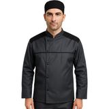 Formteks Yağ ve Kir Itici Unisex Aşçı Ceketi Garnili Füme - 2XL