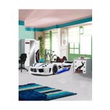 Formula Genç Odası - 3 Kapılı Dolap, Audi Koltuklu Arabalı Yatak, Şifonyer - Beyaz